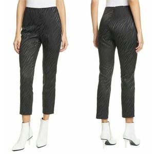 Rag & Bone Simone Pants‎ Womens 2 Zebra Jacquard Slim Fit Cropped Ankle Black
